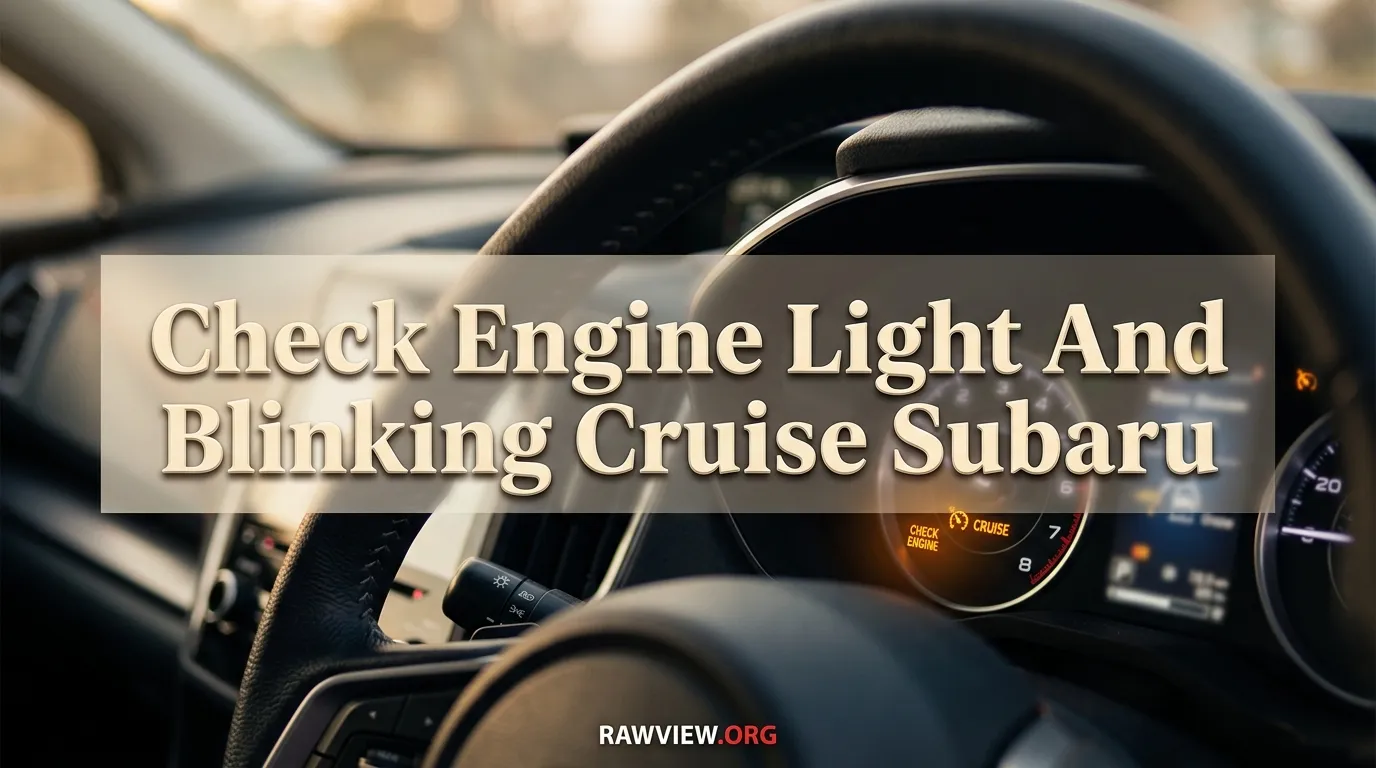 Check Engine Light And Blinking Cruise Subaru