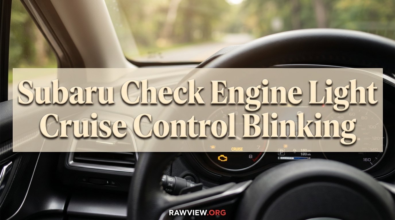 Subaru Check Engine Light Cruise Control Blinking